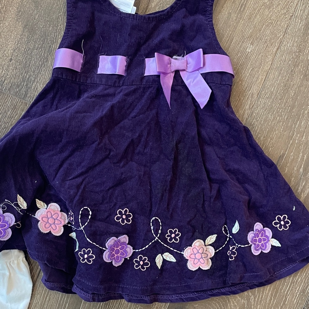Girls' Pink and White Striped Dress - Picture 6 of 12
